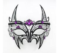 Painted devil half face mask Halloween party performance props(02)