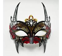 Painted devil half face mask Halloween party performance props(03)