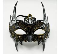Painted devil half face mask Halloween party performance props(04)