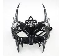 Painted devil half face mask Halloween party performance props(05)