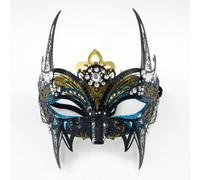 Painted devil half face mask Halloween party performance props(06)