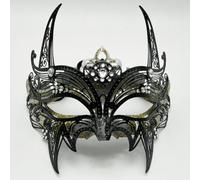Painted devil half face mask Halloween party performance props(08)