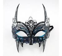 Painted devil half face mask Halloween party performance props(09)