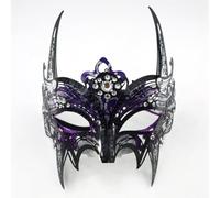 Painted devil half face mask Halloween party performance props(10)
