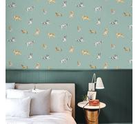 Painted Dogs Light Mineral Wallpaper