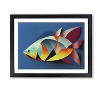 Painted Fish Vol.5 Framed Print | A2 Black Framed Wall Art | Ready to Hang | Modern Animal Picture | Living Room Bedroom Lounge Office