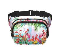 Painted Flamingo Print Stylish and Practical Waist Bag,Adjustable,Perfect for Travel,and Outdoor Activities