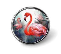 Painted Flamingo Round Badge Pin Funny 1 Inch Button Brooch Lapel Pins Fashion Hat Shirt Pin Tie Tack Pinback Buttons Badge Party Supplies Decor Badges For Clothing Coat Hat Dress For Men Women