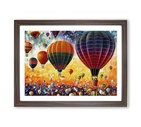 Painted Hot Air Balloons Vol.1 Abstract H1022 Framed Print for Living Room Bedroom Home Office Décor, Wall Art Picture Ready to Hang, Walnut A3 Frame (46 x 34 cm)