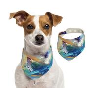 Painted Humpback Whale Dog Bandana, Adjustable for Boys and Girls,Suitable for Cats and Dogs Pet Accessories