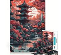 Painted Japanese Land for Adults 1000 Piece Puzzle Mind Challenge Toy Calm Escape Quality Cut Art Collection Piece (50x75cm)