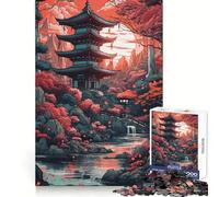 Painted Japanese Land Jigsaw Puzzles for Adults1000 Piece Strengthen Memory Home Activity Clean Edge Festive Gift (38x26cm)