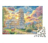 Painted Landscape 500 Piece Cartoon Style Jigsaw Puzzle for Adults - Relaxing Challenge, Educational Brain Teaser, Home Décor (500pcs (52x38cm))
