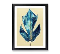 Painted Leaf No.4 Framed Print | A2 Black Framed Wall Art | Ready to Hang | Modern Floral Picture | Living Room Bedroom Lounge Office