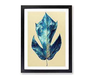 Painted Leaf No.4 Framed Print | A2 Black Framed Wall Art | Ready to Hang | Modern Floral Picture | Living Room Bedroom Lounge Office