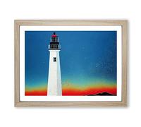 Painted Lighthouse Vol.4 H1022 Framed Print for Living Room Bedroom Home Office Décor, Wall Art Picture Ready to Hang, Oak A3 Frame (46 x 34 cm)