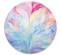Painted Lotus 1000 Piece Jigsaw Puzzles Round Jigsaw Classic Educational Games Unique Challenge Game for Travel Gifts,Present 1000pcs (67.5x67.5cm)