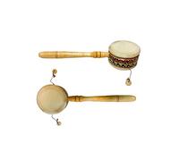 Painted Monkey Drum Musical Instrument - Multicoloured Wood Dot Painted Hand Painted & Handmade Musical Instrument