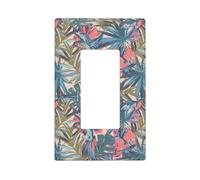Painted Palm Leaf Parrot Wall Plate Covers, 1- Gang Wall Plates Standard Size 4.4" x 2.7", Decorative Light Switch Cover Plate Outlet Covers, Polycarbonate Thermoplastic