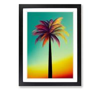 Painted Palm Tree Vol.1 Framed Print | A2 Black Framed Wall Art | Ready to Hang | Modern Floral Picture | Living Room Bedroom Lounge Office