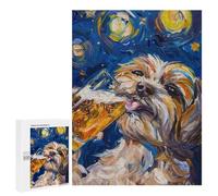 Painted Pooch in Starry Night Puzzle 1000 Teile Schwer Puzzle Spielzeug Lernspiel Impossible Herausforderungsspielzeug Für Erwachsene Kinder 500 PCS