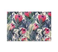 Painted Protea Pattern On White Background1