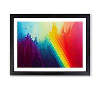 Painted Rainbow Abstract Framed Print | A2 Black Framed Wall Art | Ready to Hang | Abstract Fantasy Picture | Living Room Bedroom Lounge Office