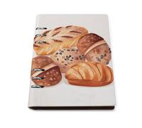 Painted Ring Notebook for Bread Loose-Leaf Notebook A5 PU Leather Refillable Waterproof with Lined Paper Ideal for Personal and Professional Use