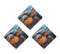 Painted Sea Turtle Car Air Freshener Hanging Incense Chips 3 Pack Automotive Scented Hanging Sheets Rhombus for Car Home Auto Interior Decor