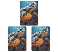 Painted Sea Turtle Car Air Freshener Hanging Incense Chips 3 Pack Automotive Scented Hanging Sheets Square for Car Home Auto Interior Decor