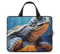 Painted Sea Turtle Laptop Sleeve Ultra-Thin, Waterproof 10inch Laptop Bags, Portable Protective Computer Bag with Hand Strap