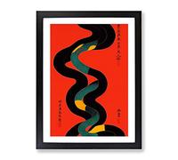 Painted Snake No.1 Abstract Framed Print | A2 Black Framed Wall Art | Ready to Hang | Abstract Fantasy Picture | Living Room Bedroom Lounge Office