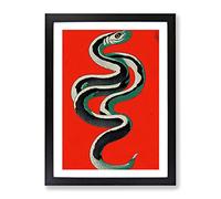 Painted Snake No.2 Abstract Framed Print | A2 Black Framed Wall Art | Ready to Hang | Abstract Fantasy Picture | Living Room Bedroom Lounge Office