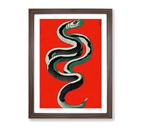 Painted Snake No.2 Abstract Framed Print | A4 Walnut Framed Wall Art | Ready to Hang | Abstract Fantasy Picture | Living Room Bedroom Lounge Office