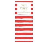 Painted Stripe Red White Printed Caspari Tissue Wrapping Paper - 4 Sheets