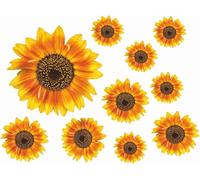 Painted Sunflower Flower Decals Car Stickers Graphics Nursery Wall Window Decorations Art 10 Pack (10)
