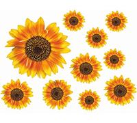 Painted Sunflower Flower Decals Car Stickers Graphics Nursery Wall Window Decorations Art 10 Pack (10)