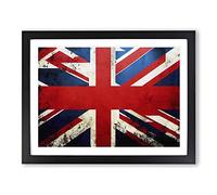 Painted Union Jack Flag Vol.4 Abstract Framed Print | A3 Black Framed Wall Art | Ready to Hang | Abstract Flag Picture | Living Room Bedroom Lounge Office
