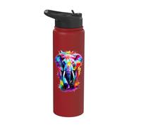 Painted Watercolour Elephant Stainless Steel Insulated Water Bottle