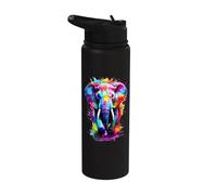 Painted Watercolour Elephant Stainless Steel Insulated Water Bottle