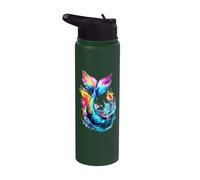 Painted Watercolour Mermaid Tail Stainless Steel Insulated Water Bottle