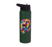 Painted Watercolour Roaring Pride Lion Stainless Steel Insulated Water Bottle