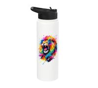 Painted Watercolour Roaring Pride Lion Stainless Steel Insulated Water Bottle