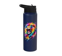 Painted Watercolour Roaring Pride Lion Stainless Steel Insulated Water Bottle