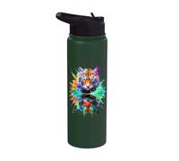 Painted Watercolour Tiger Stainless Steel Insulated Water Bottle