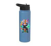 Painted Watercolour Tiger Stainless Steel Insulated Water Bottle