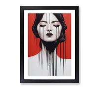 Painted Woman No.1 Abstract Framed Print | A2 Black Framed Wall Art | Ready to Hang | Abstract Fantasy Picture | Living Room Bedroom Lounge Office