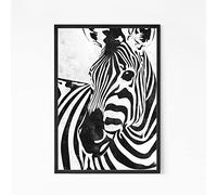 Painted Zebra Poster, Black & White Animal Wall Art, Quirky Nature Print, Jungle Animal Minimalist Safari Home Decor Art, A3 or A4 Print Only, Unframed (A3)