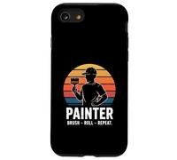 Painter Brush Roll Repeat House Retro Case for iPhone SE (2020) / 7/8