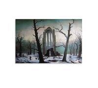 Painter Caspar David Friedrich Famous Scenery Paintings Monastery Ruins in The Snow Posters Canvas Wall Art Prints Poster Photo Picture Painting Posters Room Decor 12x18inch(30x45cm)